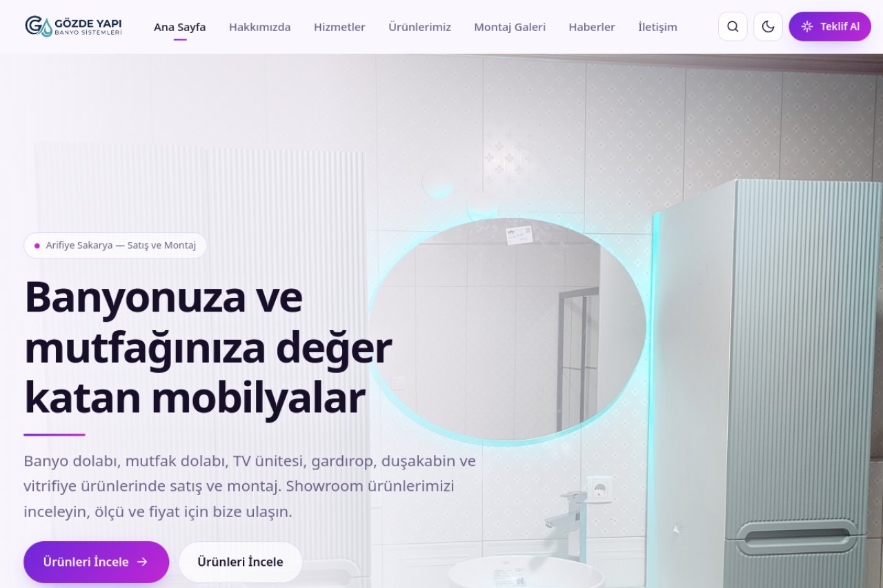 Gözde Yapı — Banyo & Mutfak Mobilyaları
